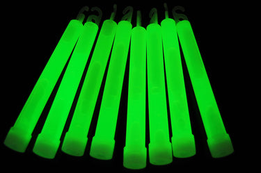 6 inch 15mm Green Premium Safety Glow Sticks- 25 Per Package